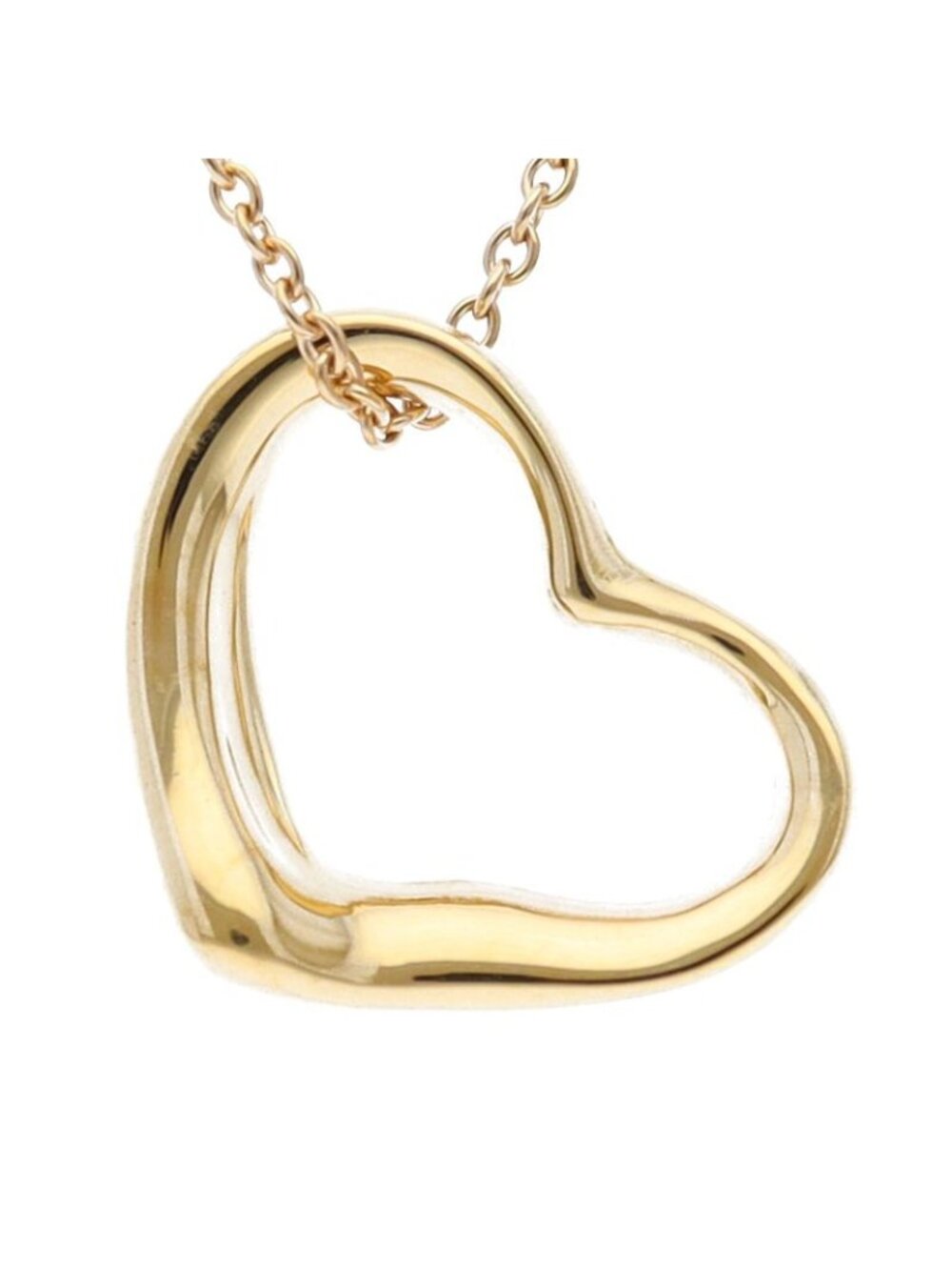 Tiffany & Co Open Heart Necklace 18k Yellow Gold